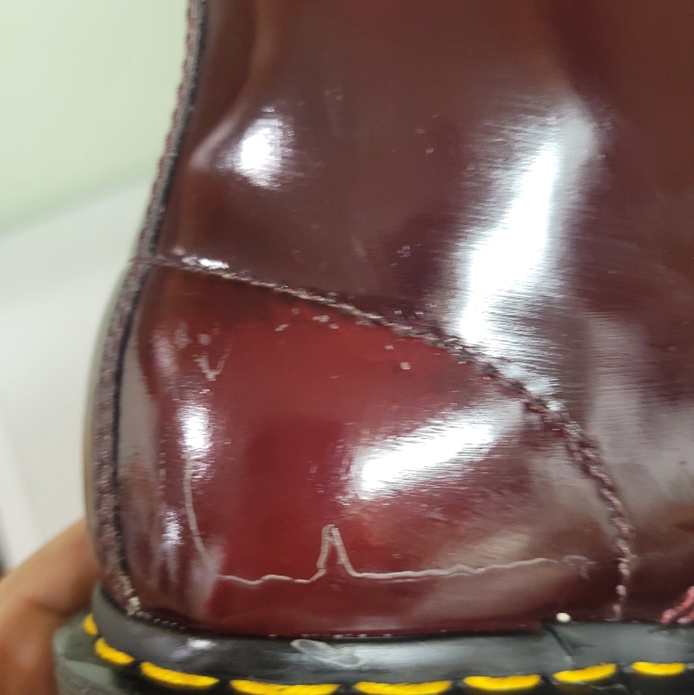 NWT Dr. Martens 1460 Lace Up Vegan 7 Cherry Red Combat Boots - Picture 11 of 12